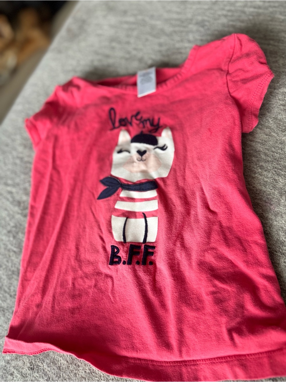 Gymboree Bright Pink Llama B.F.F. Short Sleeve Tee
